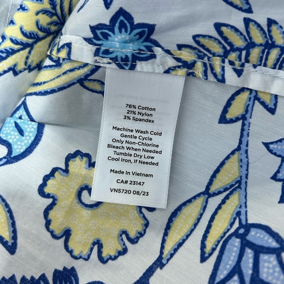 Talbots Vivacious Floral Button Up Popover Shirt - Picture 8 of 9